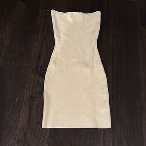 strapless yellow dress